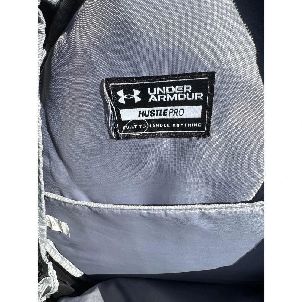 Under Armour Hustle Pro Backpack Gray Black Laptop Mens UA Storm 19